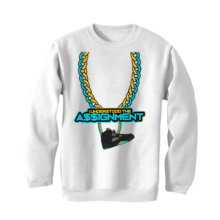 Air Jordan 5 Aqua - White T-Shirt (I UNDERSTOOD THE ASSIGNMENT)