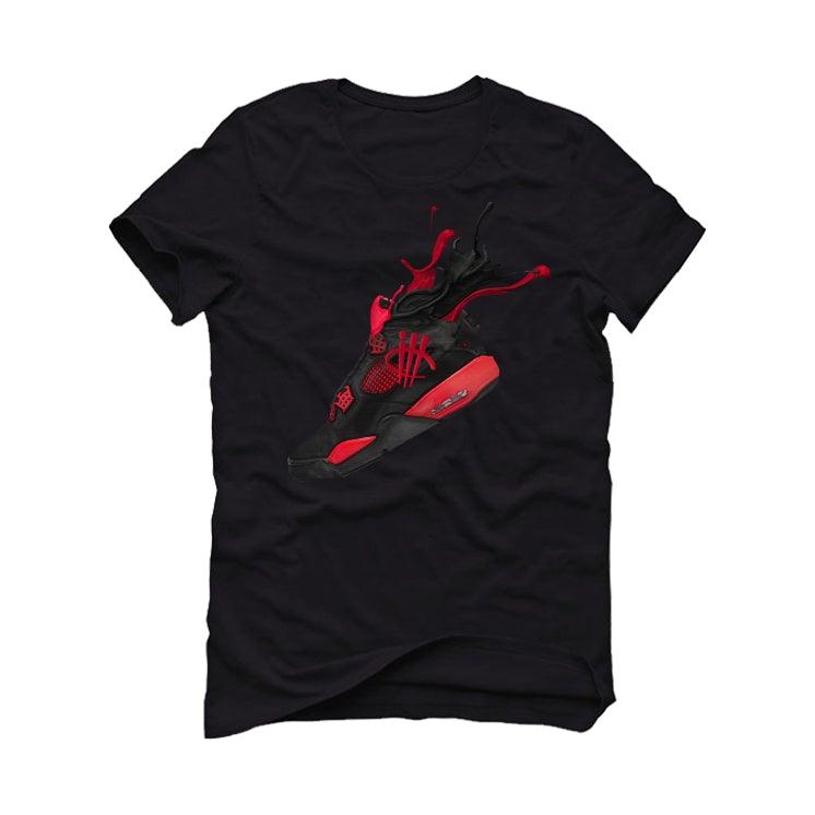 Air Jordan 4 “Red Thunder” Black T-Shirt (RED THUNDER SPLASH) - illCurrency Sneaker Matching Apparel