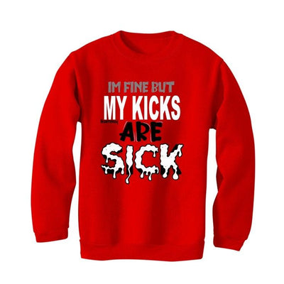 Air Jordan 5 Raging Bull Red T-Shirt (Im fine but my kicks are sick) - illCurrency Sneaker Matching Apparel