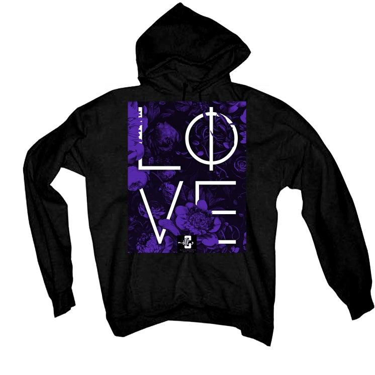 Air Jordan 13 “Court Purple” Black T-Shirt (LOVE) - illCurrency Sneaker Matching Apparel