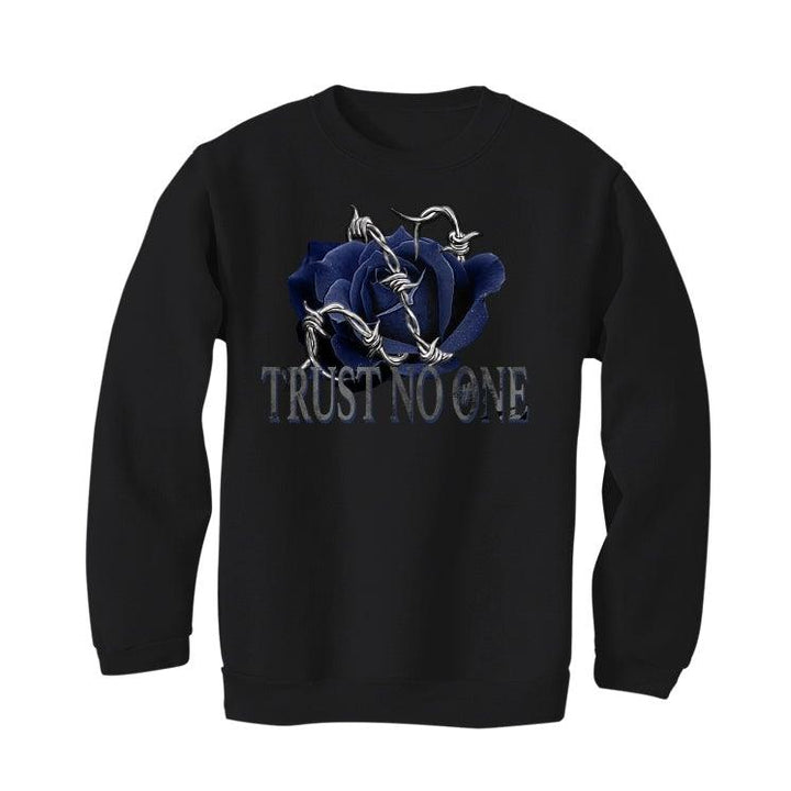 Air Jordan 12 "indigo Stone Blue" Black T-Shirt (trust no one) - illCurrency Sneaker Matching Apparel