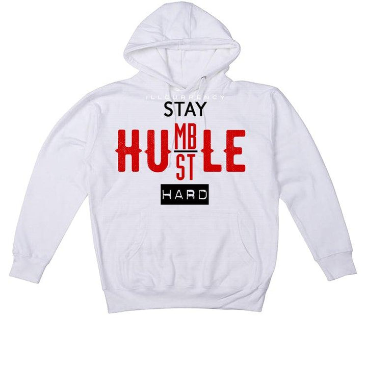 Air Jordan 1 KO White T-Shirt (Stay Humble Hustle Hard) - illCurrency Sneaker Matching Apparel