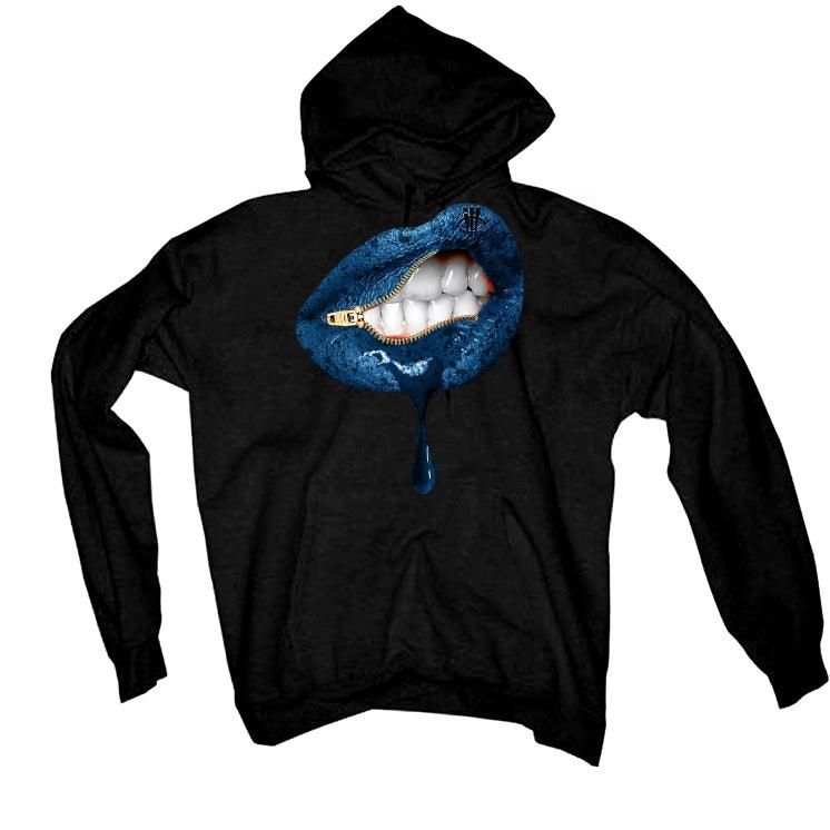 Air Jordan 1 “Dark Marina Blue” Black T-Shirt (LIPS UNSEALED) - illCurrency Sneaker Matching Apparel