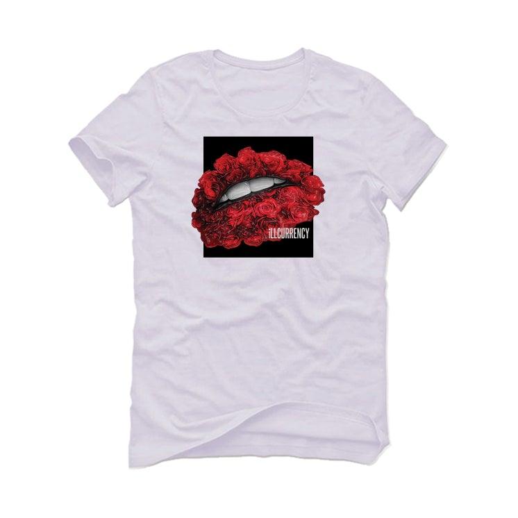 Air Jordan 12 “Twist” 2021 White T-Shirt (lips and roses) - illCurrency Sneaker Matching Apparel