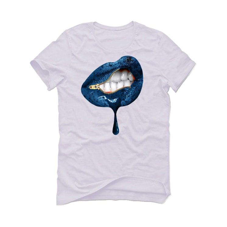 Air Jordan 1 “Dark Marina Blue” White T-Shirt (LIPS UNSEALED) - illCurrency Sneaker Matching Apparel