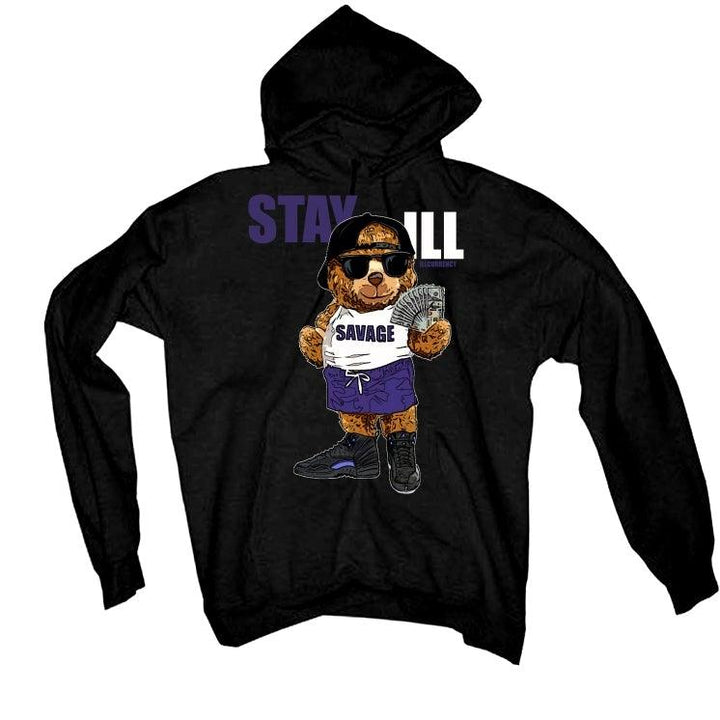 Jordan 12 Retro Black Dark Concord Black T-Shirt (Stay ill) - illCurrency Sneaker Matching Apparel