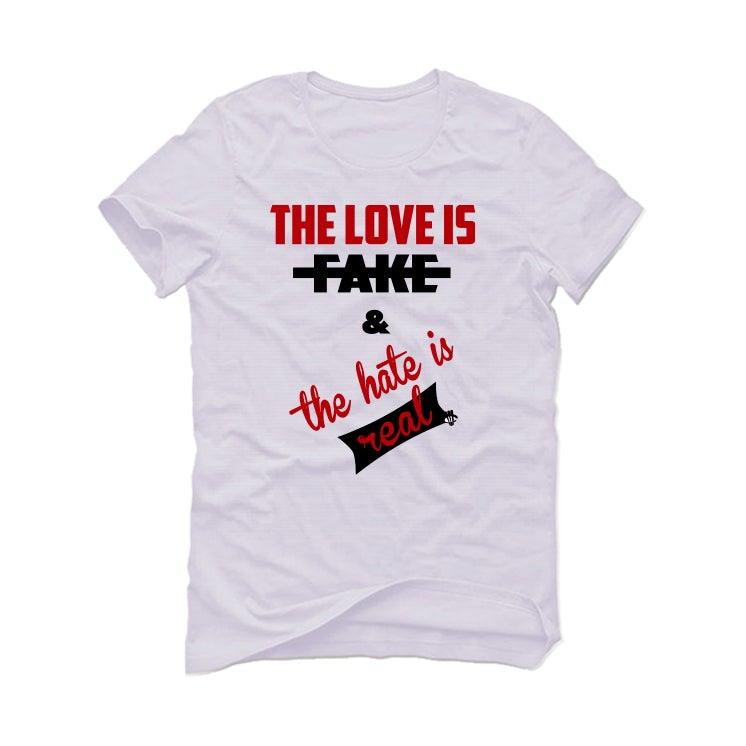 Air Jordan 12 “Twist” 2021 White T-Shirt (The love is fake) - illCurrency Sneaker Matching Apparel