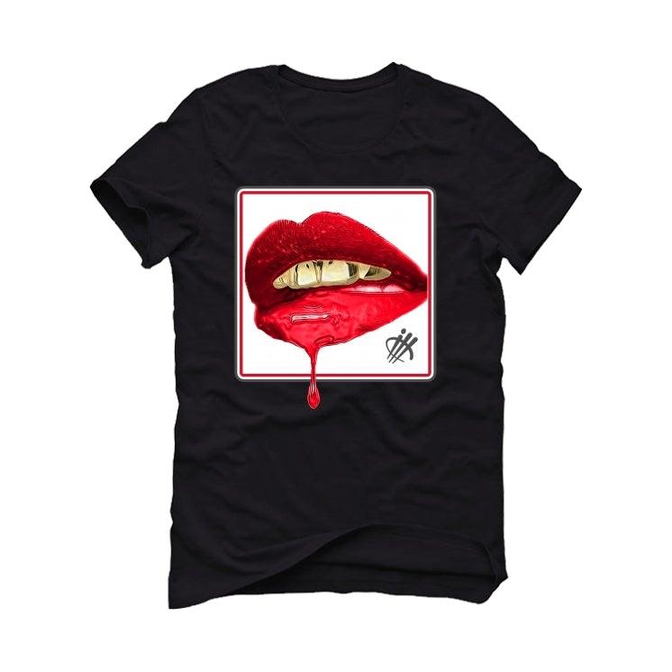 NIKE AIR SHIP PACKAGE AND BLACK AND RED 1S Black T-Shirt (LIPSTICK) - illCurrency Sneaker Matching Apparel