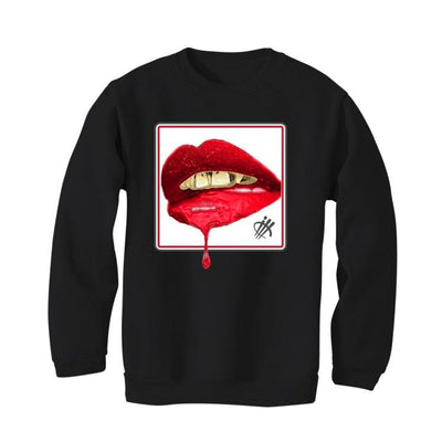NIKE AIR SHIP PACKAGE AND BLACK AND RED 1S Black T-Shirt (LIPSTICK) - illCurrency Sneaker Matching Apparel