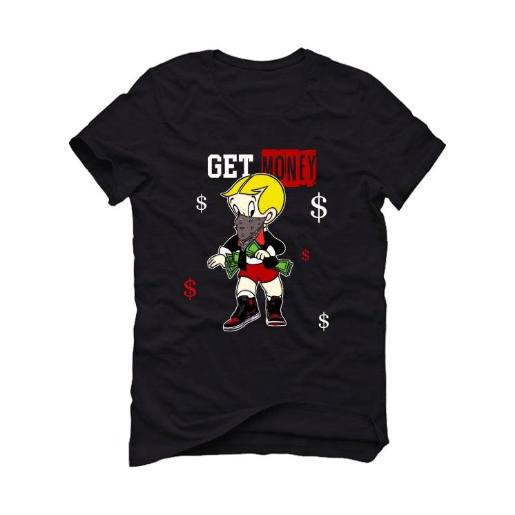 Air Jordan 1 “Bred Patent” Black T-Shirt (Get Money) - illCurrency Sneaker Matching Apparel