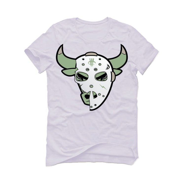 Air Jordan 4 Seafoam aka “Oil Green” - White T-Shirt (Jason Mask)