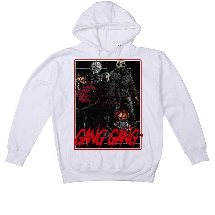 Air Jordan 5 OG Fire Red Silver Tongue 2020 White T-Shirt (GANG GANG) - illCurrency Sneaker Matching Apparel