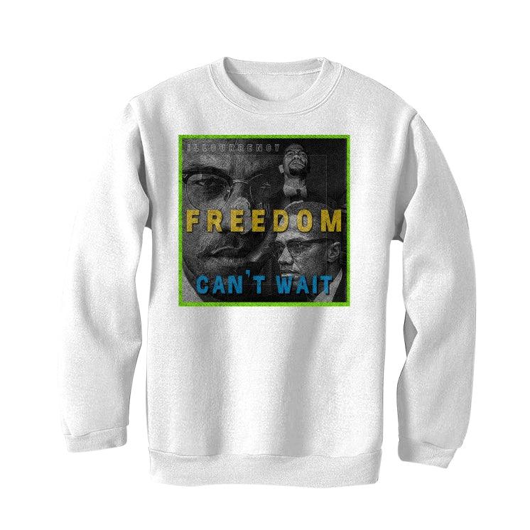 sacai x KAWS x Nike Blazer Low "Neptune Blue" White T-Shirt (FREEDOM CAN'T WAIT) - illCurrency Sneaker Matching Apparel