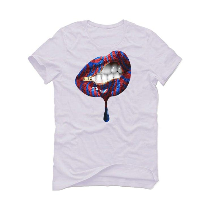 Night Maroon and Team Royal White T-Shirt (LIPS UNSEALED) - illCurrency Sneaker Matching Apparel