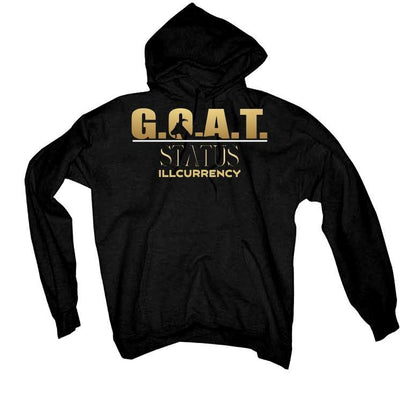 Air Jordan 1 Mid SE “Metallic Gold” 2020 Black T-Shirt (GOAT STATUS QUO) - illCurrency Sneaker Matching Apparel