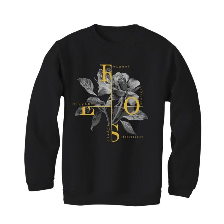 Air Jordan 1 Metallic Gold 2020 Black T-Shirt (Roses) - illCurrency Sneaker Matching Apparel