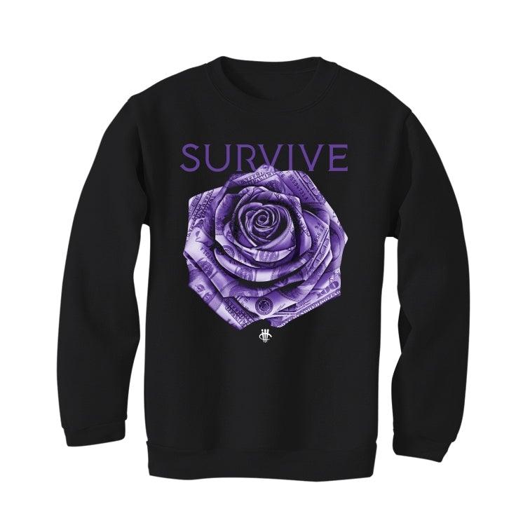 Air Jordan 1 Retro High OG “Court Purple” Black T-Shirt (Survive) - illCurrency Sneaker Matching Apparel