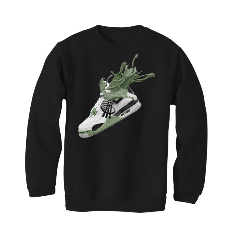 Air Jordan 4 Seafoam aka “Oil Green” - Black T-Shirt (SPLASH 4)