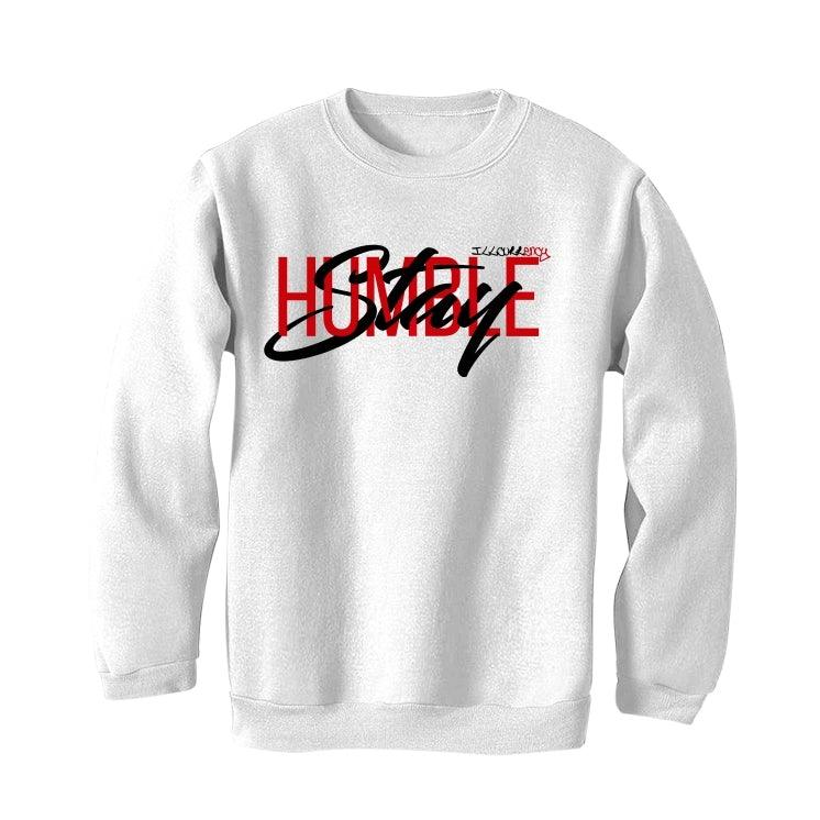 Air Jordan 3 Denim ‘Fire Red’ 2020 White T-Shirt (Stay Humble) - illCurrency Sneaker Matching Apparel