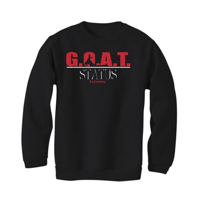 Jordan 4 Retro Fire Red (2020) Black T-Shirt (goat status quo) - illCurrency Sneaker Matching Apparel