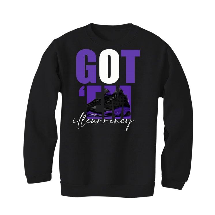 Air Jordan 13 “Court Purple” Black T-Shirt (Got Em) - illCurrency Sneaker Matching Apparel