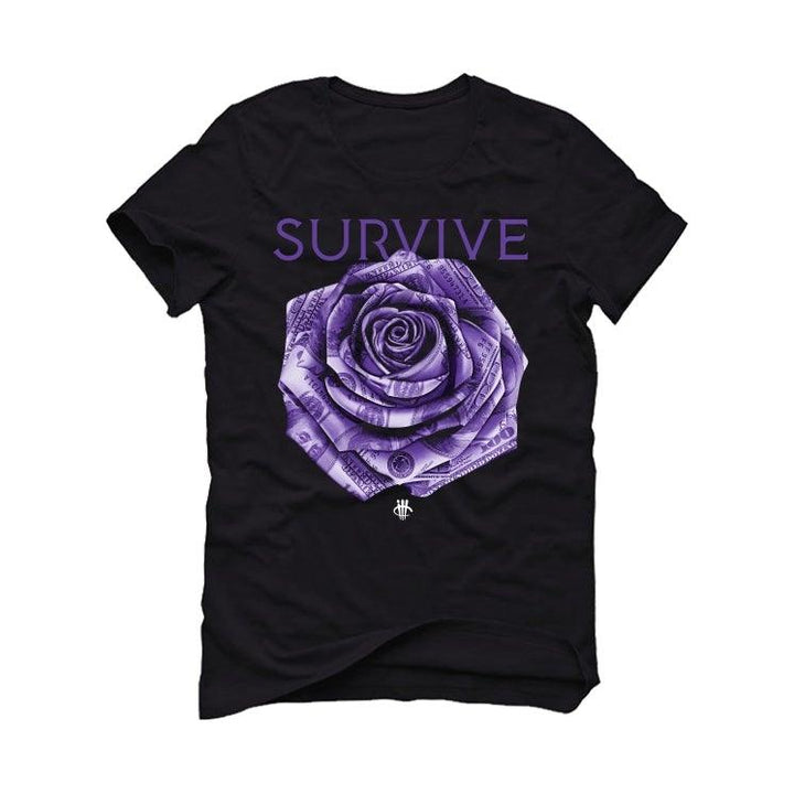 Air Jordan 1 Retro High OG “Court Purple” Black T-Shirt (Survive) - illCurrency Sneaker Matching Apparel