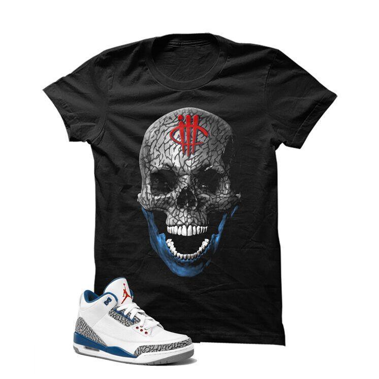 Jordan 3 Og True Blue Black T Shirt (Skull Head)