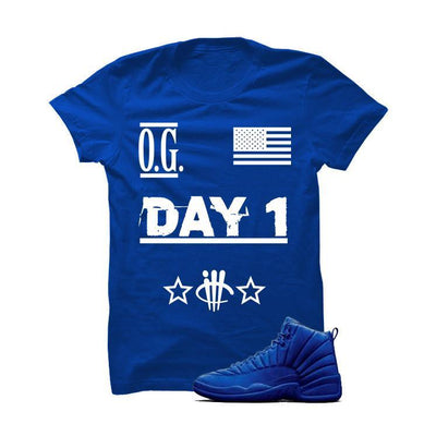 Jordan 12 Blue Suede Royal Blue T Shirt (O.G. Day 1)