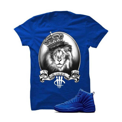 Jordan 12 Blue Suede Royal Blue T Shirt (Kings Life)