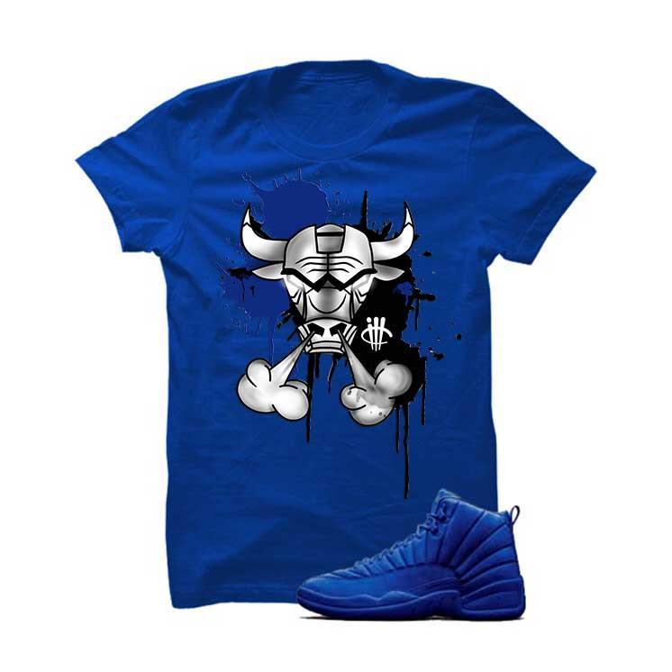 Jordan 12 Blue Suede Royal Blue T Shirt (Iron Bull)