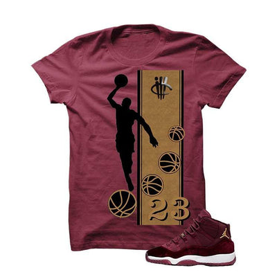 Jordan 11 Velvet Maroon Night Burgundy T Shirt (Mj)