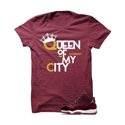 Jordan 11 Velvet Maroon Night Burgundy T Shirt (Queen Of My City)