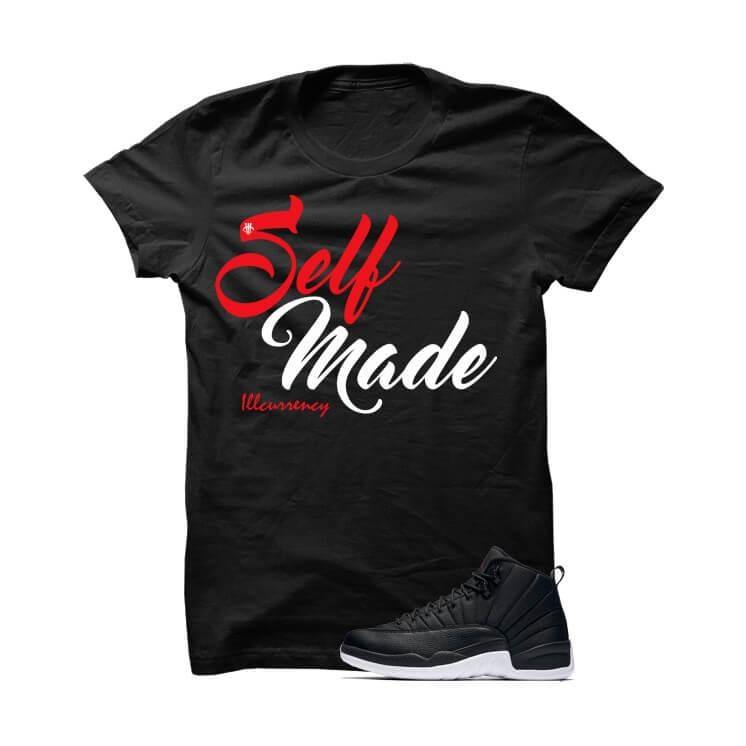 Jordan 12 Black Nylon Black T Shirt (Self Made)