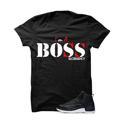 Jordan 12 Black Nylon Black T Shirt (Im A Boss)