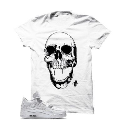 Jordan 4 Pure Money White T Shirt (Skull Drool)