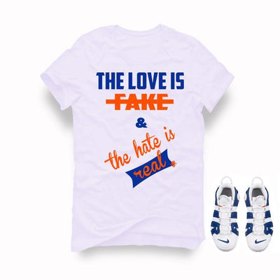 Nike Air More Uptempo Knicks White T Shirt (Fake Love)