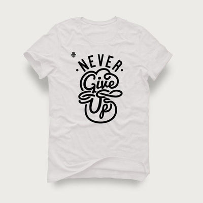 Tees Under 15 White T (Never Give up)