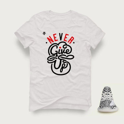 Yeezy Boost 350 V2 Zebra White T Shirt (Never Give Up)
