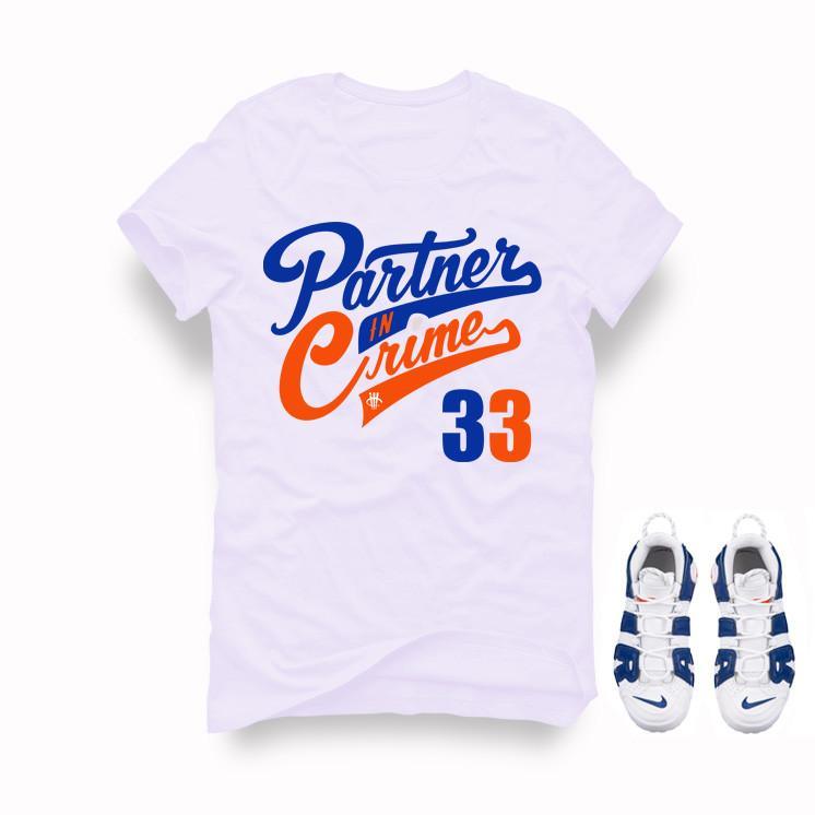Nike Air More Uptempo Knicks White T Shirt (Partner in Crime) â illCurrency Sneaker Matching Apparel