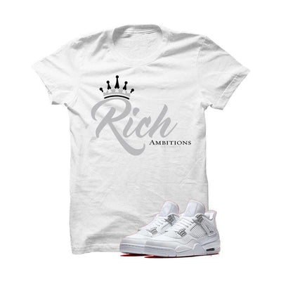 Jordan 4 Pure Money White T Shirt (Rich Ambitions)