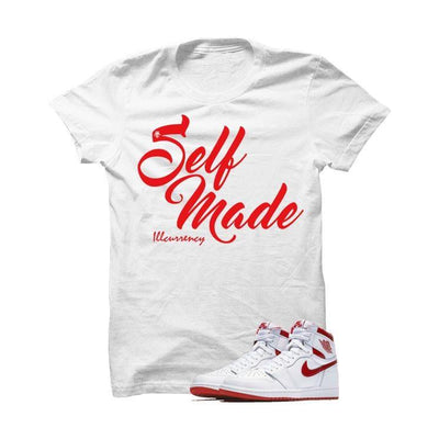 Jordan 1 Retro High OG Metallic Red White T Shirt (Self Made)