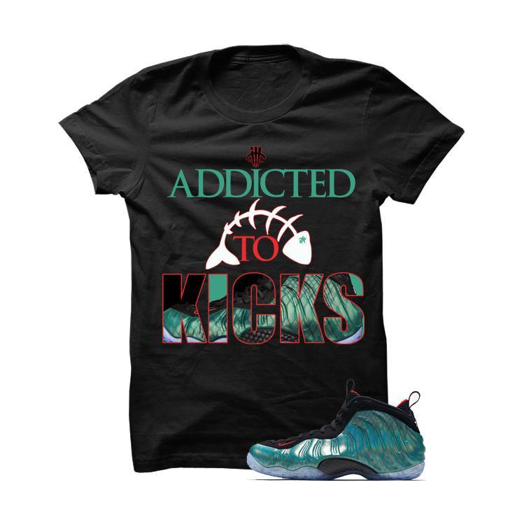 Addicted To Kicks Gone Fishing Foams Black T Shirt