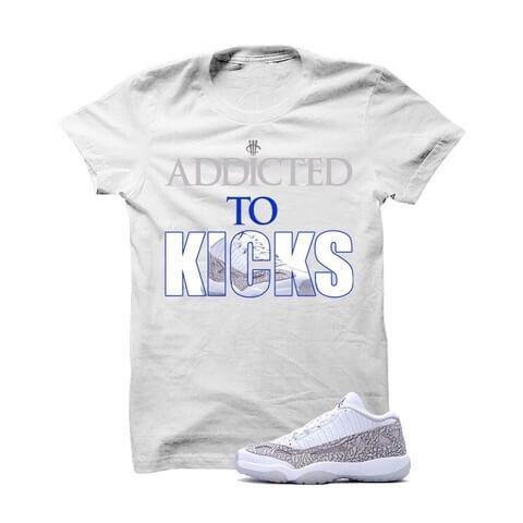 Addicted To Kicks Jordan 11 IE Low Cobalt White T Shirt