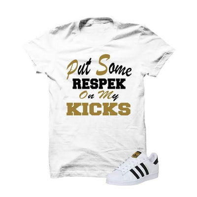 Adidas Originals Superstar White T Shirt (Put Some Respek On My Kicks)