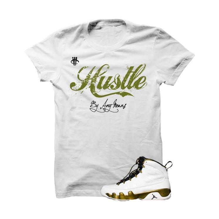 Hustle By Any Means Militia Green White T Shirt