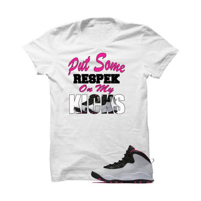 Jordan 10 Gs Vivid Pink White T Shirt (Put Some Respek On My Kicks)