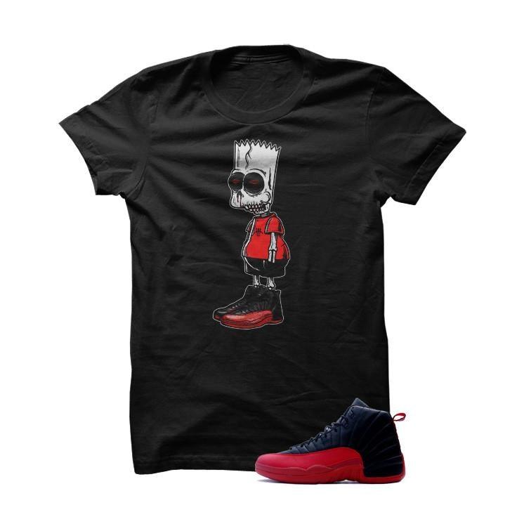 Jordan 12 Flu Game Black T Shirt (Zombie Bart)