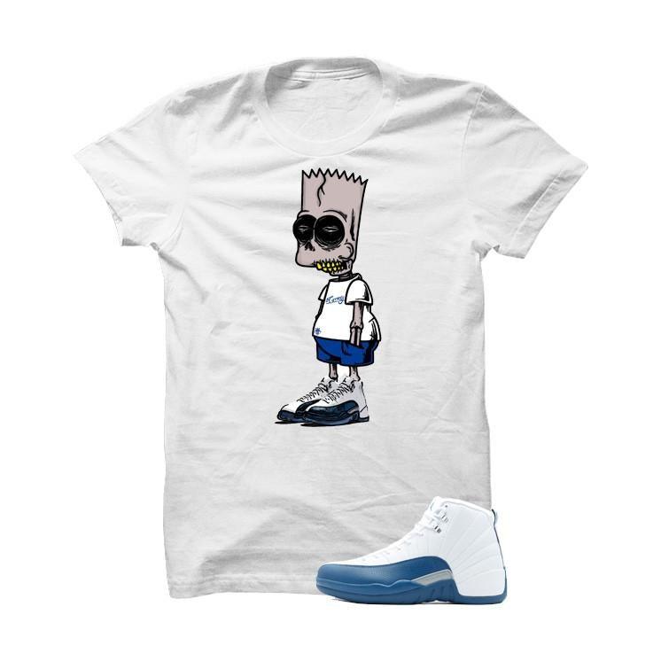 Jordan 12 French Blue White T Shirt (Zombie Bart)