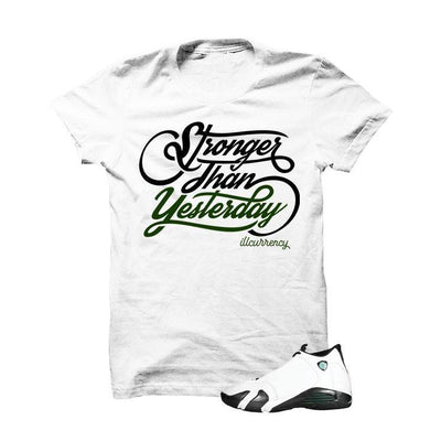Jordan 14 Oxidized Green White T Shirt (Stronger)