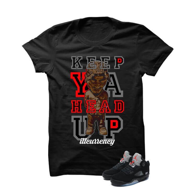 Jordan 5 OG Black Metallic  Black T Shirt (Keep Yea Head Up)